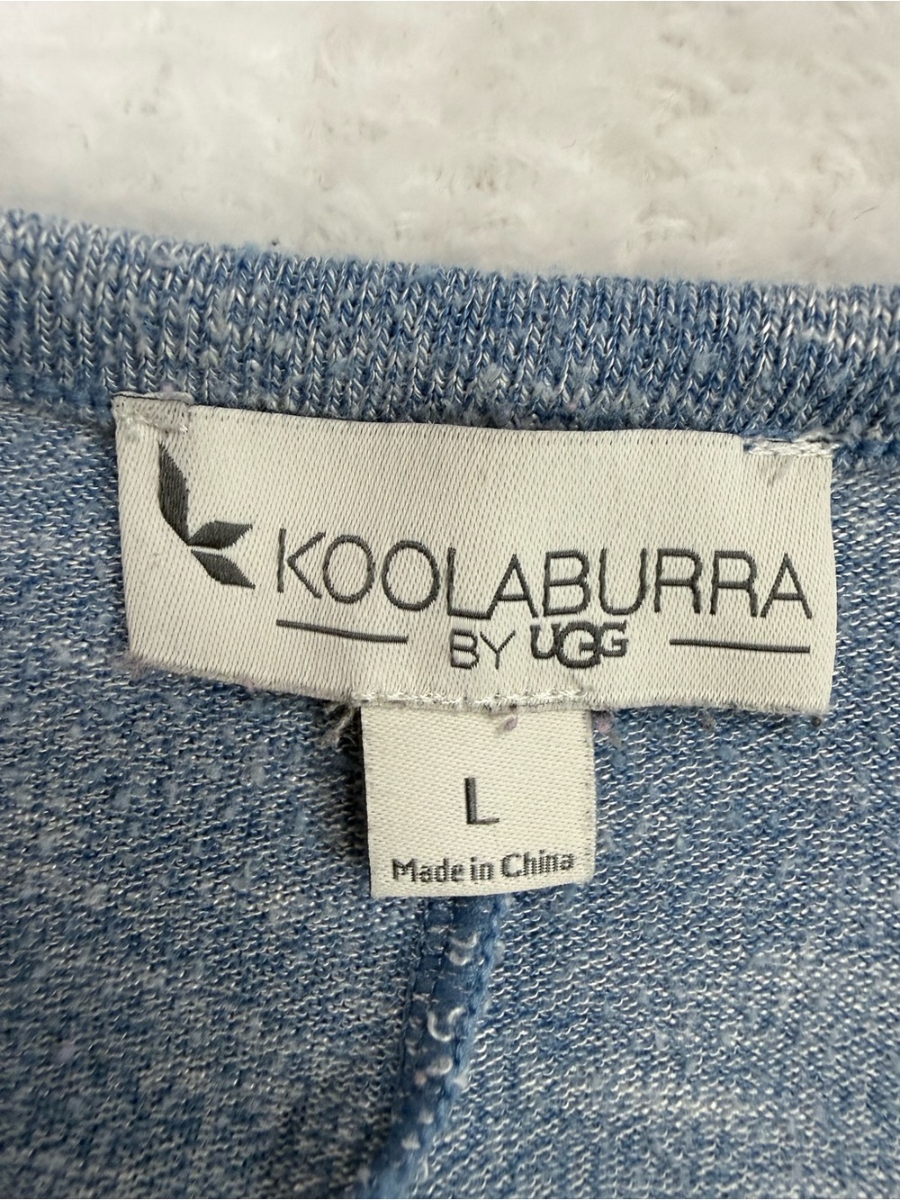 Koolaburra Light Blue Heathered Knit Romper- L - Picture 4 of 5